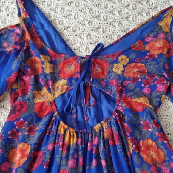 Vintage Free People 'Penny Lover' Boho Cold Shoulder Cutout Dress - Picture 14 of 16